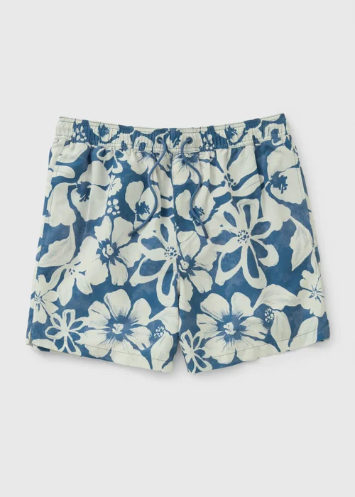 Blue Floral Matching Family Swim Shorts - S Image 3