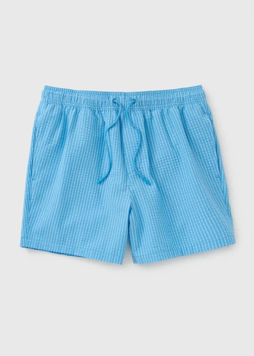 Blue Seersucker Stripe Swim Shorts - XXL Image 2
