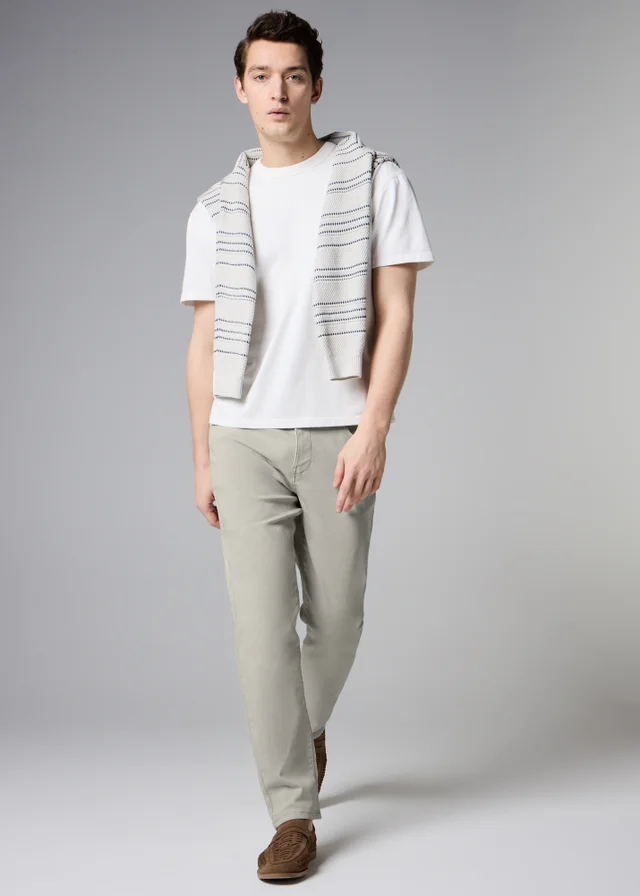 Light Grey 5 Pocket Slim Fit Trousers