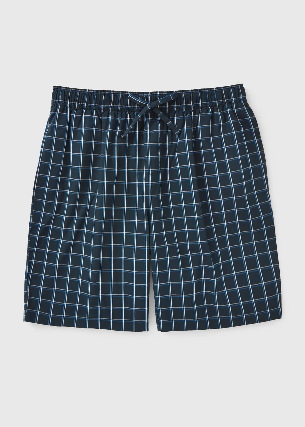 Blue Woven Check Pyjama Shorts - Small Image 2