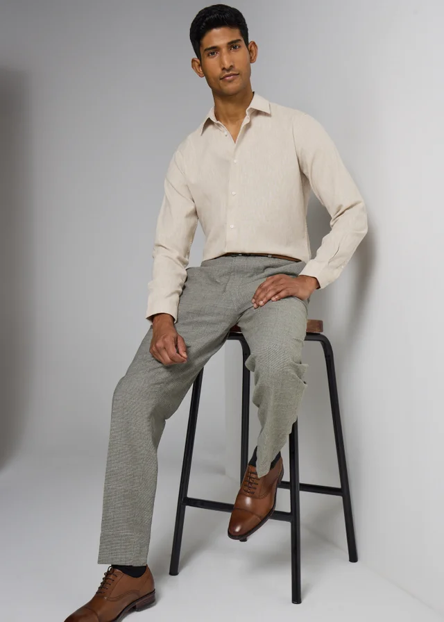 Taylor & Wright Stone Linen Blend Slim Fit Shirt
