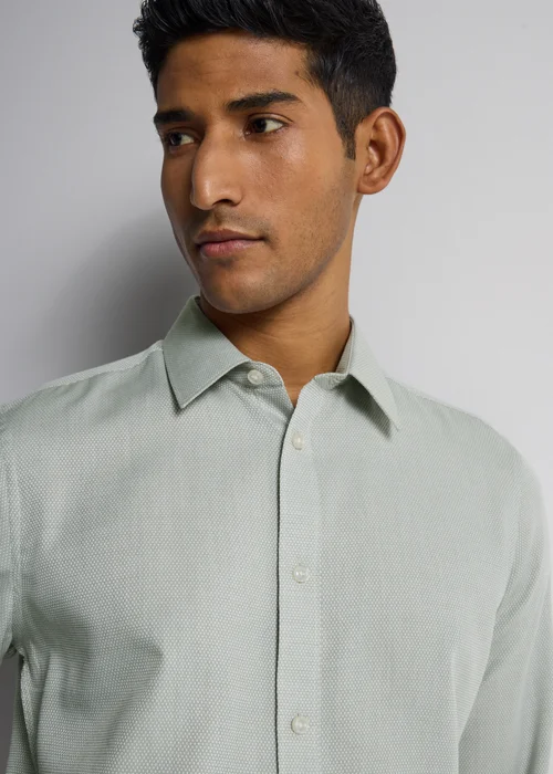 Taylor & Wright Green Textured Slim Fit Shirt - S Image 3
