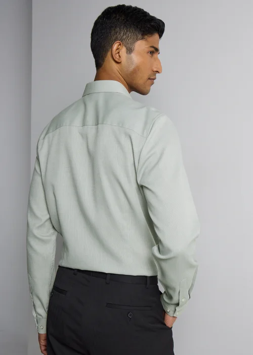 Taylor & Wright Green Textured Slim Fit Shirt - S Image 4