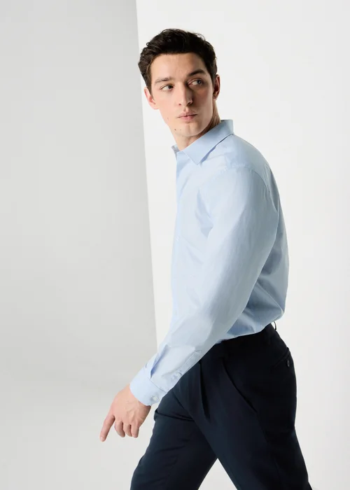 Taylor & Wright Blue Stripe Regular Fit Shirt - M Image 1
