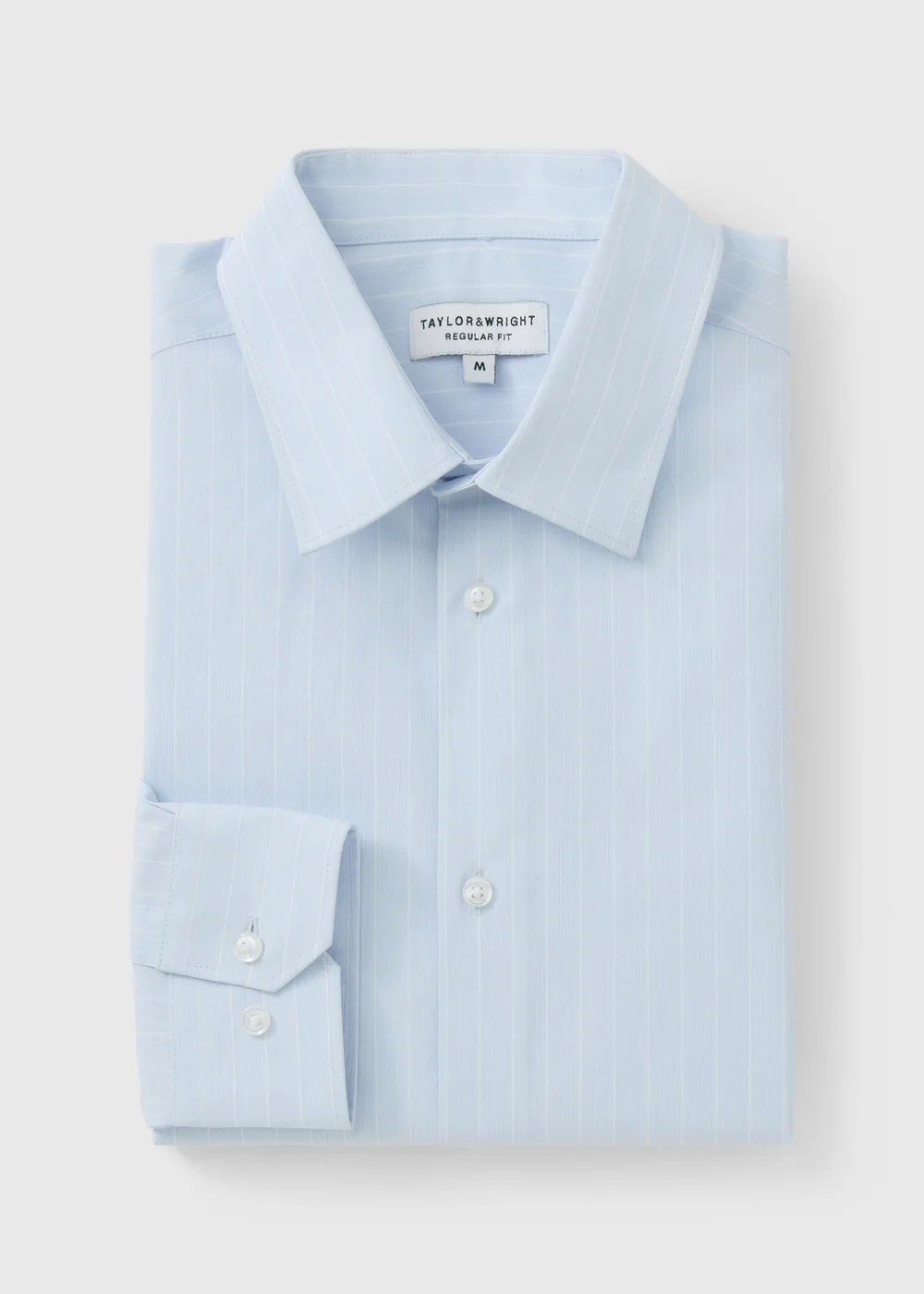 Taylor & Wright Blue Stripe Regular Fit Shirt - M Image 5