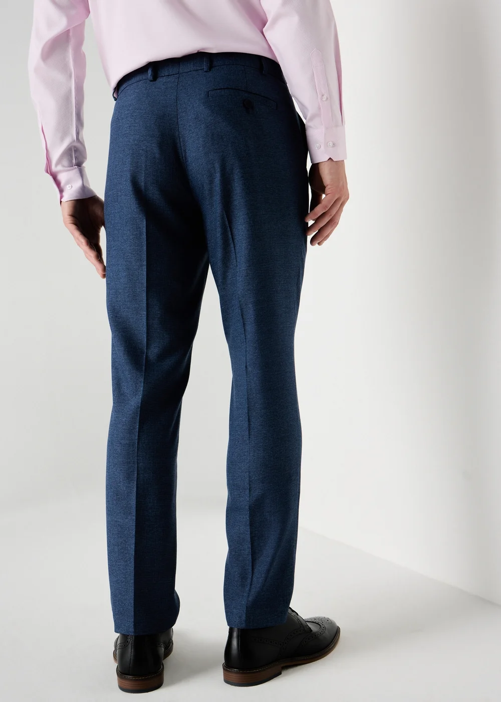 Taylor & Wright Mid Blue Active Waist Slim Fit Trousers - 38/L31 Image 2