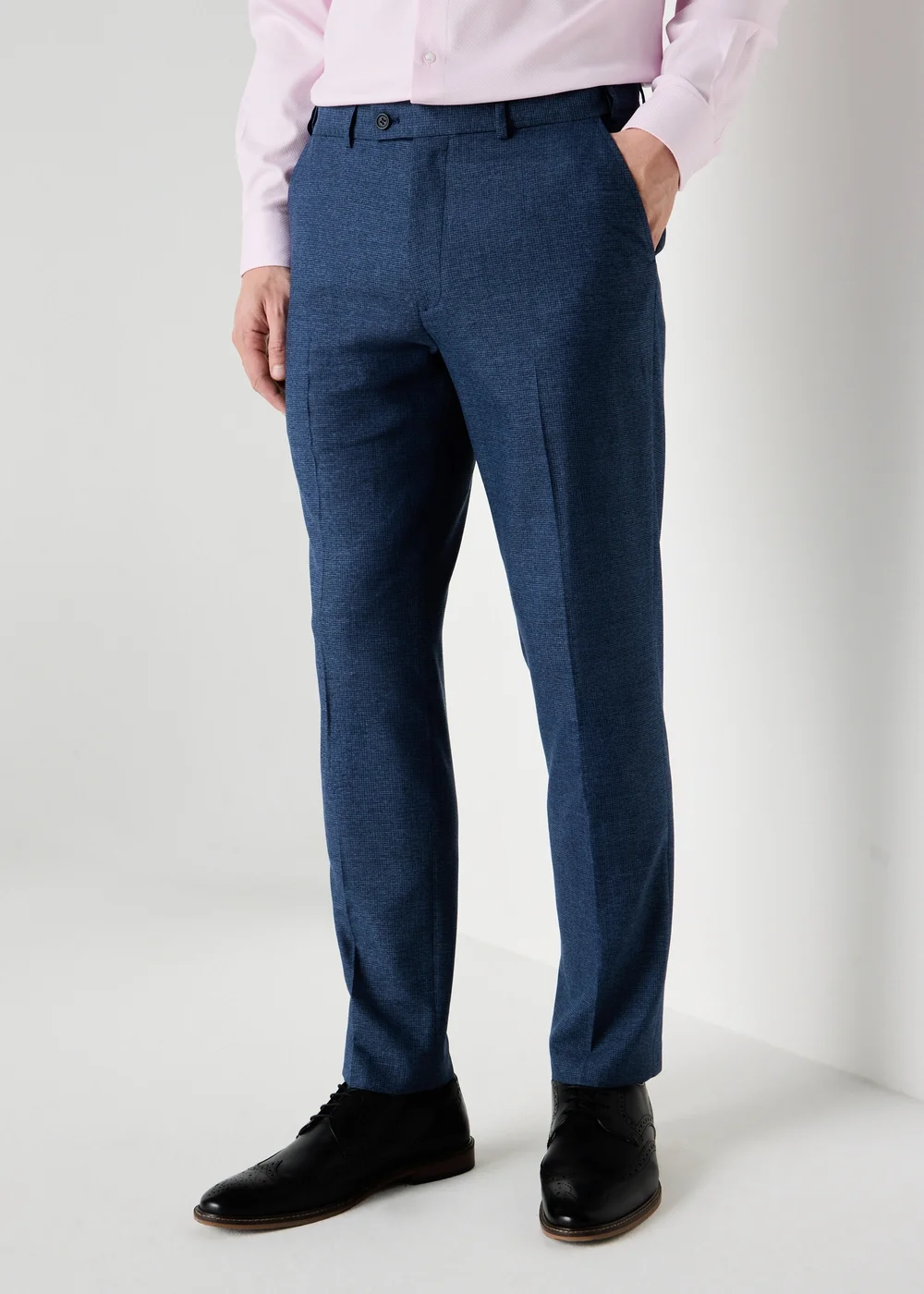 Taylor & Wright Mid Blue Active Waist Slim Fit Trousers - 38/L31 Image 1