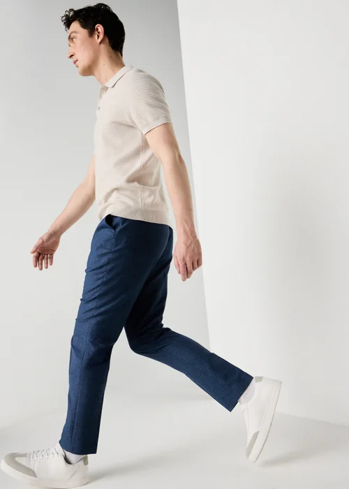 Taylor & Wright Mid Blue Active Waist Slim Fit Trousers - 38/L31 Image 3