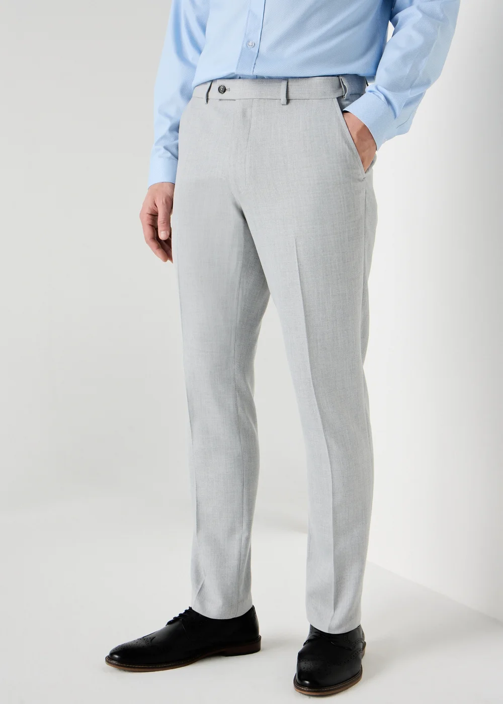 Taylor & Wright Grey Active Waist Slim Fit Trousers - 38/L29 Image 2