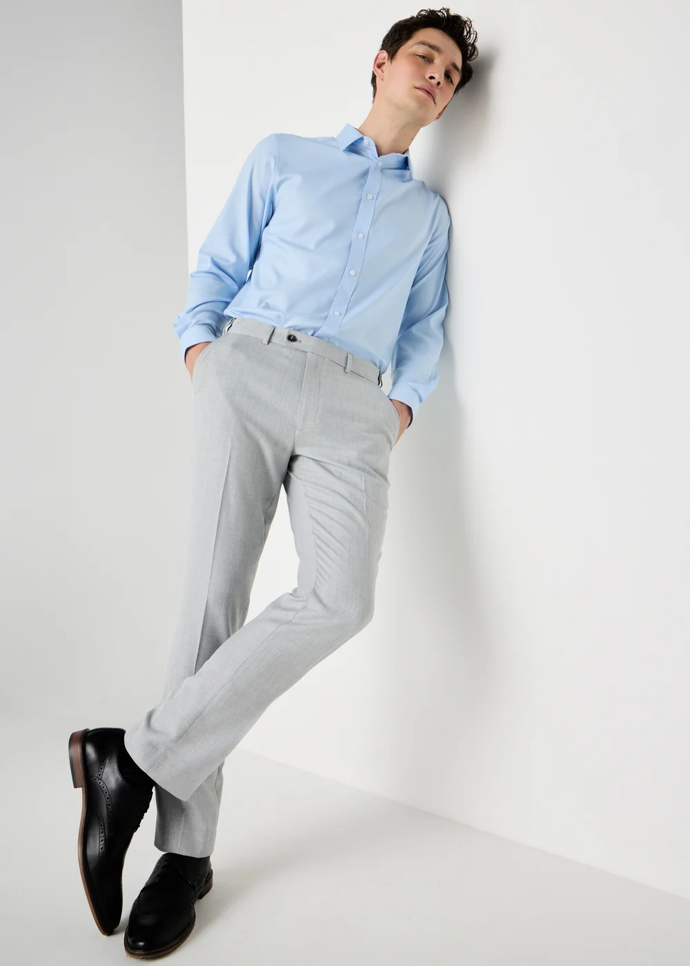 Taylor & Wright Grey Active Waist Slim Fit Trousers - 38/L29 Image 1