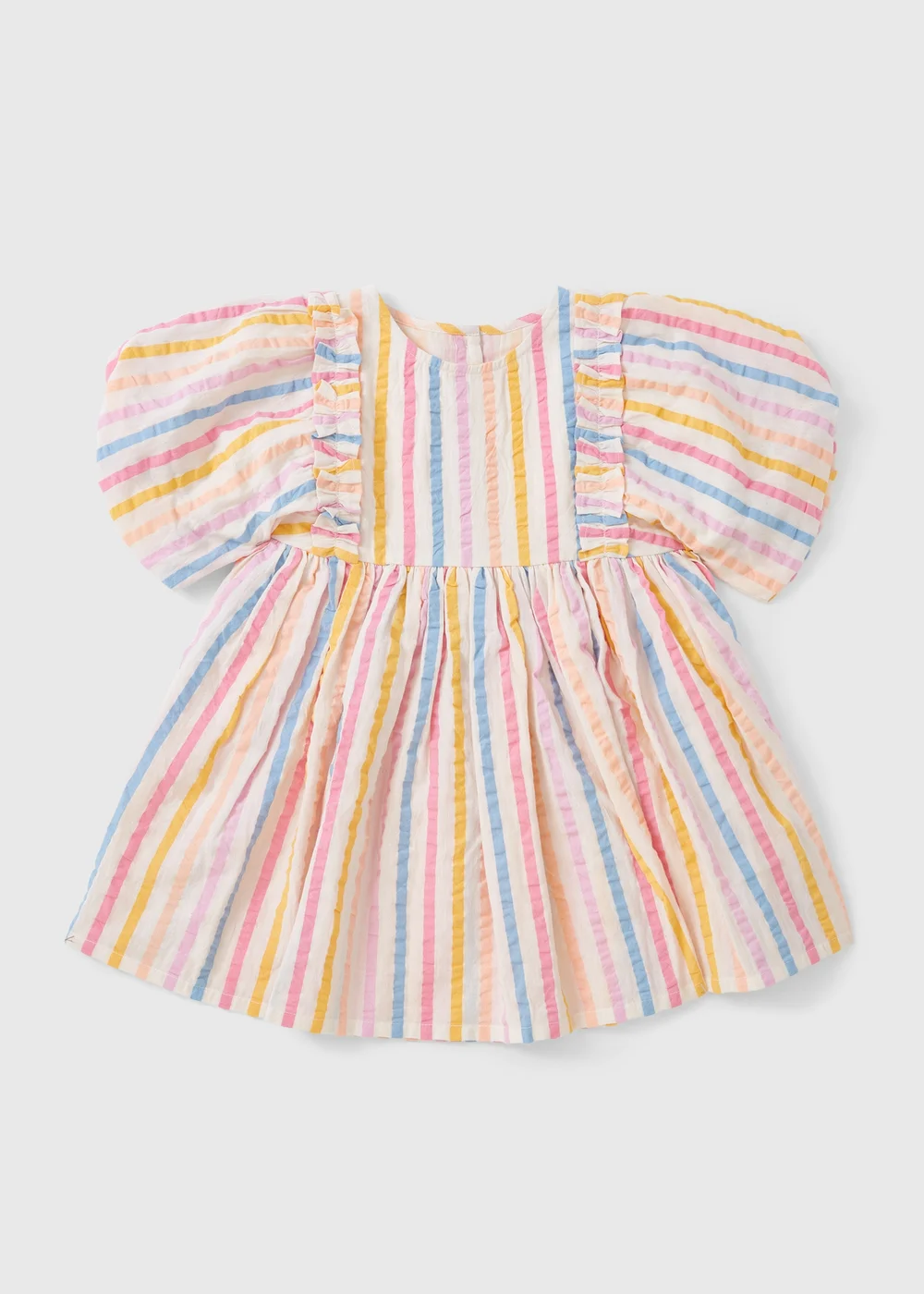 Girls Multicolour Stripe Dress (1-7yrs) - 1-1.5 Yrs Image 1