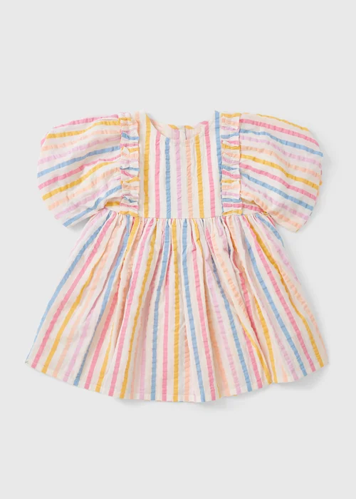 Girls Multicolour Stripe Dress (1-7yrs) - 1-1.5 Yrs Image 1
