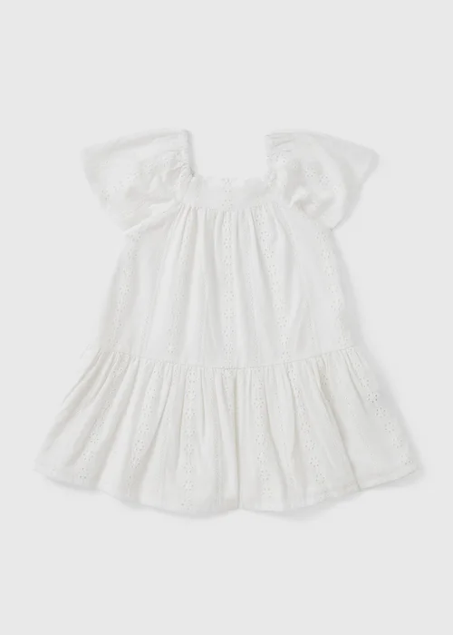 Girls White Broidery Dress (1-7yrs) - 3-4 Yrs Image 1