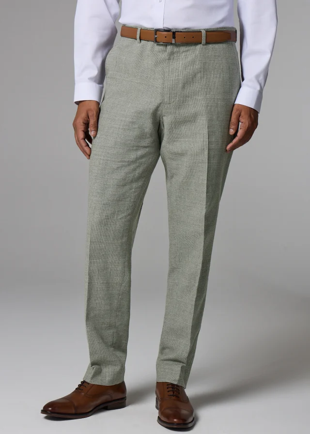 Taylor & Wright Eden Italian Green Tailored Suit Trousers