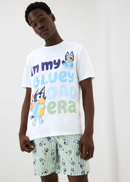 Bluey White Dad Short Matching Family Pyjama Set - Extra small Image 1
