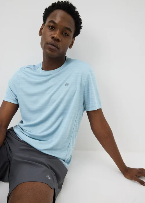 Souluxe Light Blue Space Dye Sports T-Shirt - 2XL Image 1