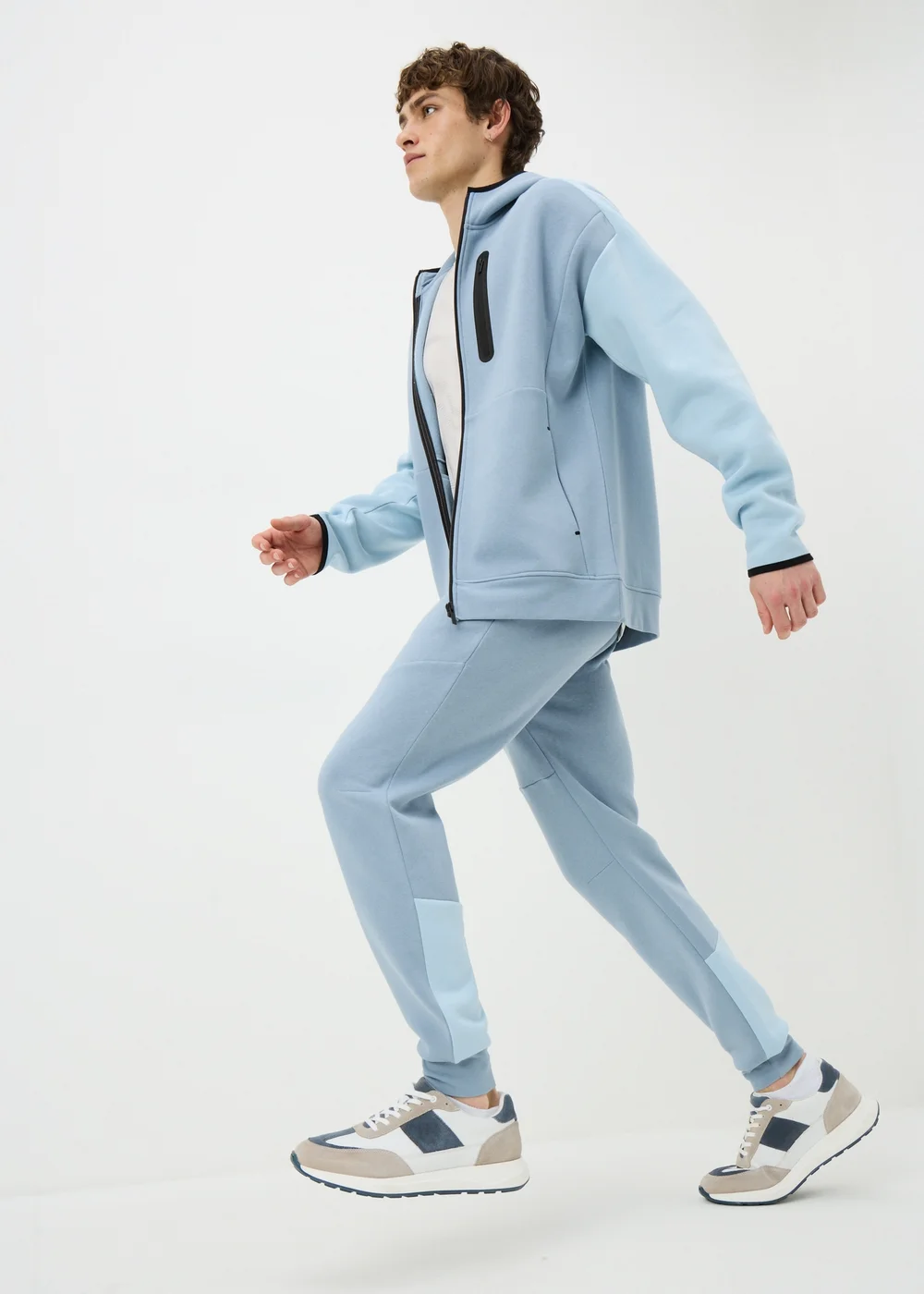 Souluxe Blue Panel Slim Fit Co Ord Jogging Bottoms - XL Image 1