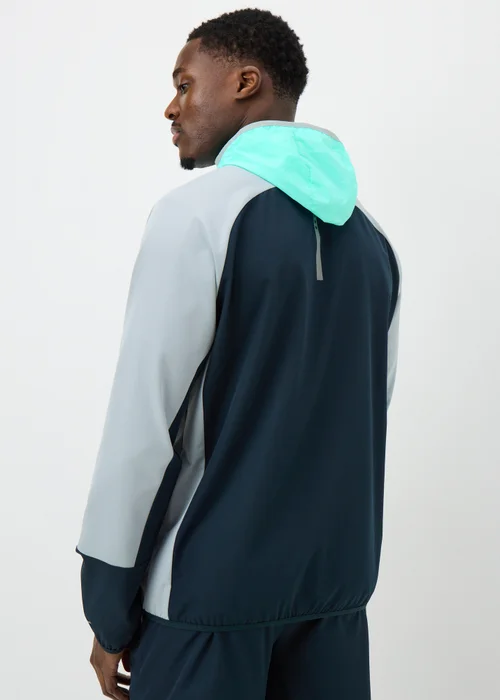 Souluxe Navy Woven Panel Zip Co Ord Sports Jacket - L Image 3