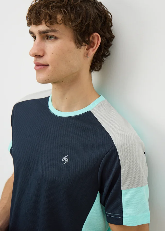 Souluxe Navy Panel Co Ord T-Shirt