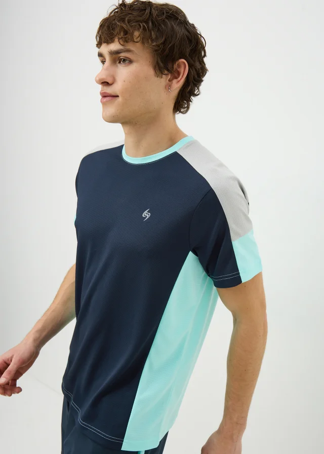 Souluxe Navy Panel Co Ord T-Shirt