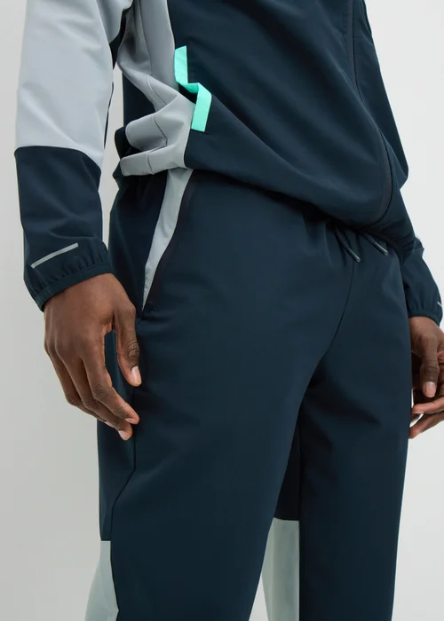 Souluxe Navy Woven Panel Co Ord Jogging Bottoms - XS Image 2