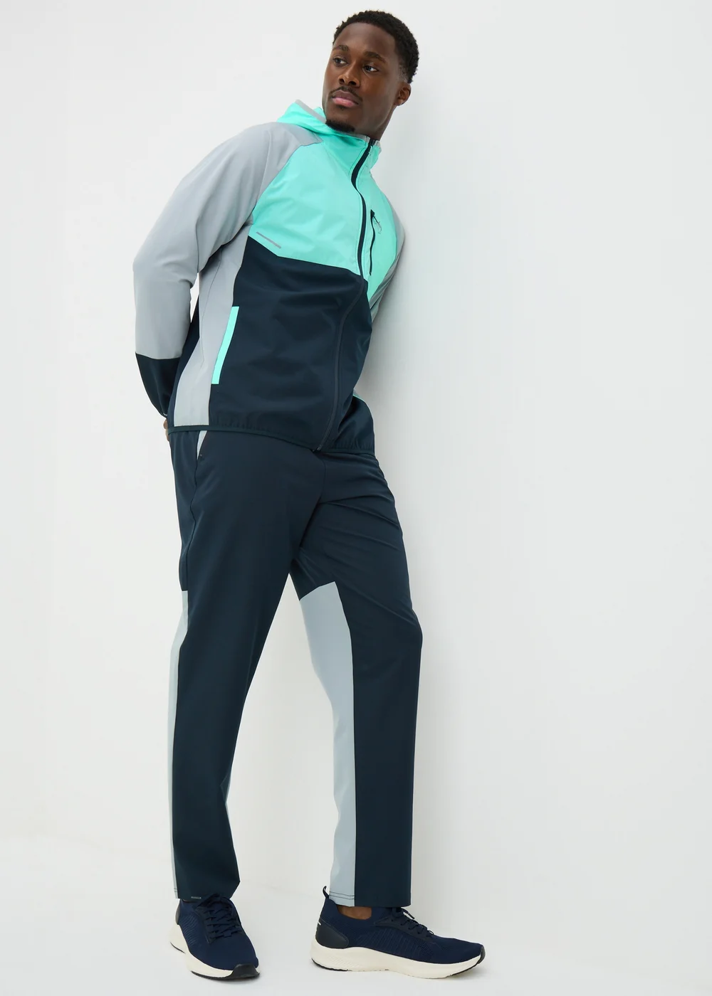 Souluxe Navy Woven Panel Co Ord Jogging Bottoms - XS Image 1