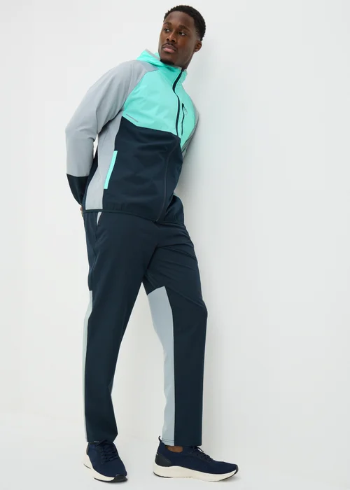 Souluxe Navy Woven Panel Co Ord Jogging Bottoms - XS Image 1