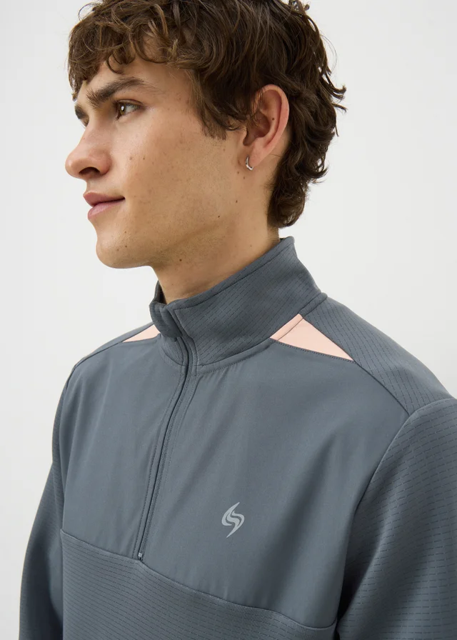 Souluxe Grey Panel Co Ord Half Zip Fleece