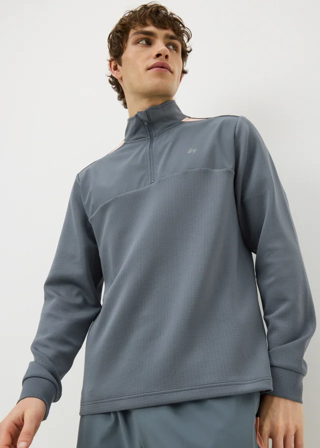 Souluxe Grey Panel Co Ord Half Zip Fleece