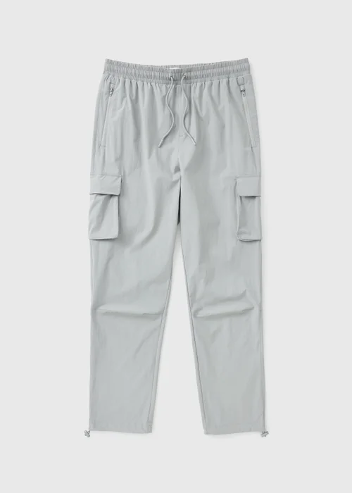 Light Grey Tech Cuffed Cargo Co Ord Trousers - S Image 4