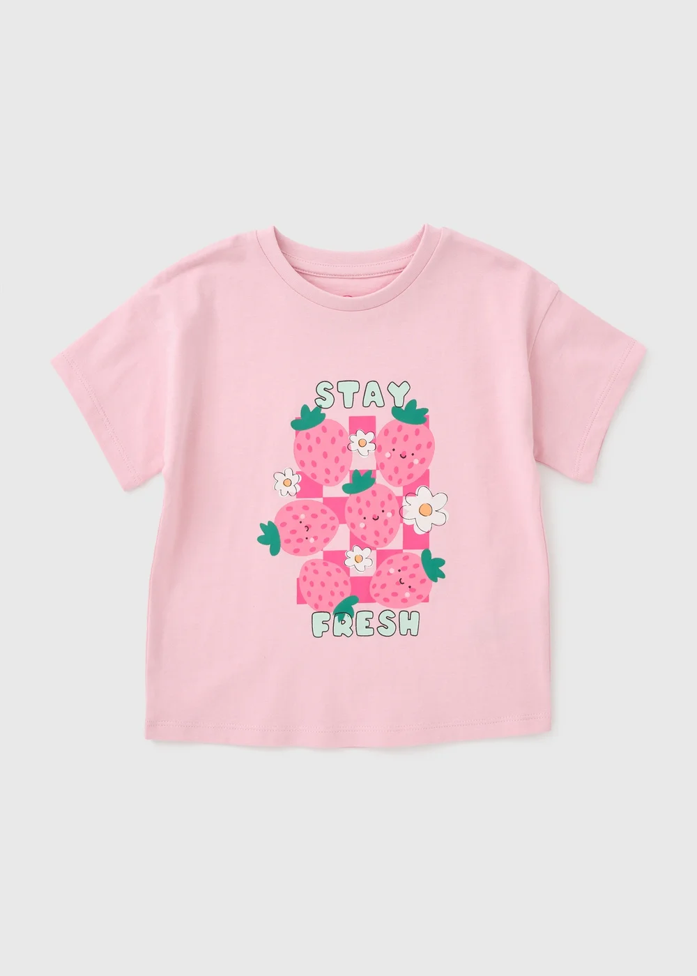 Girls Pink Stay Fresh Strawberry T-Shirt (1-7yrs) - 1-1.5 Yrs Image 1