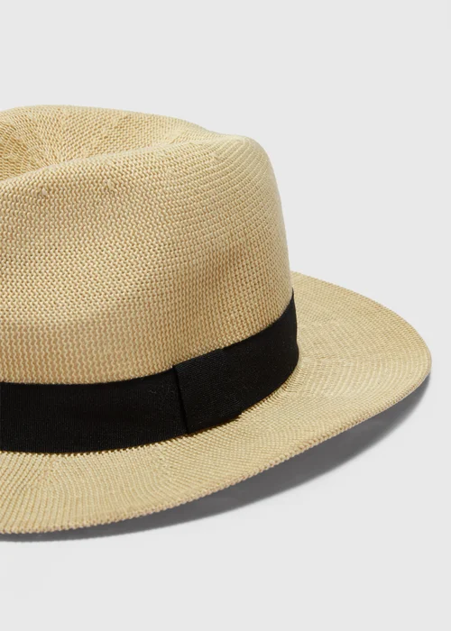 Cream Lightweight Fedora Hat - Small/Medium Image 2