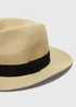 Cream Lightweight Fedora Hat - Small/Medium Image 2