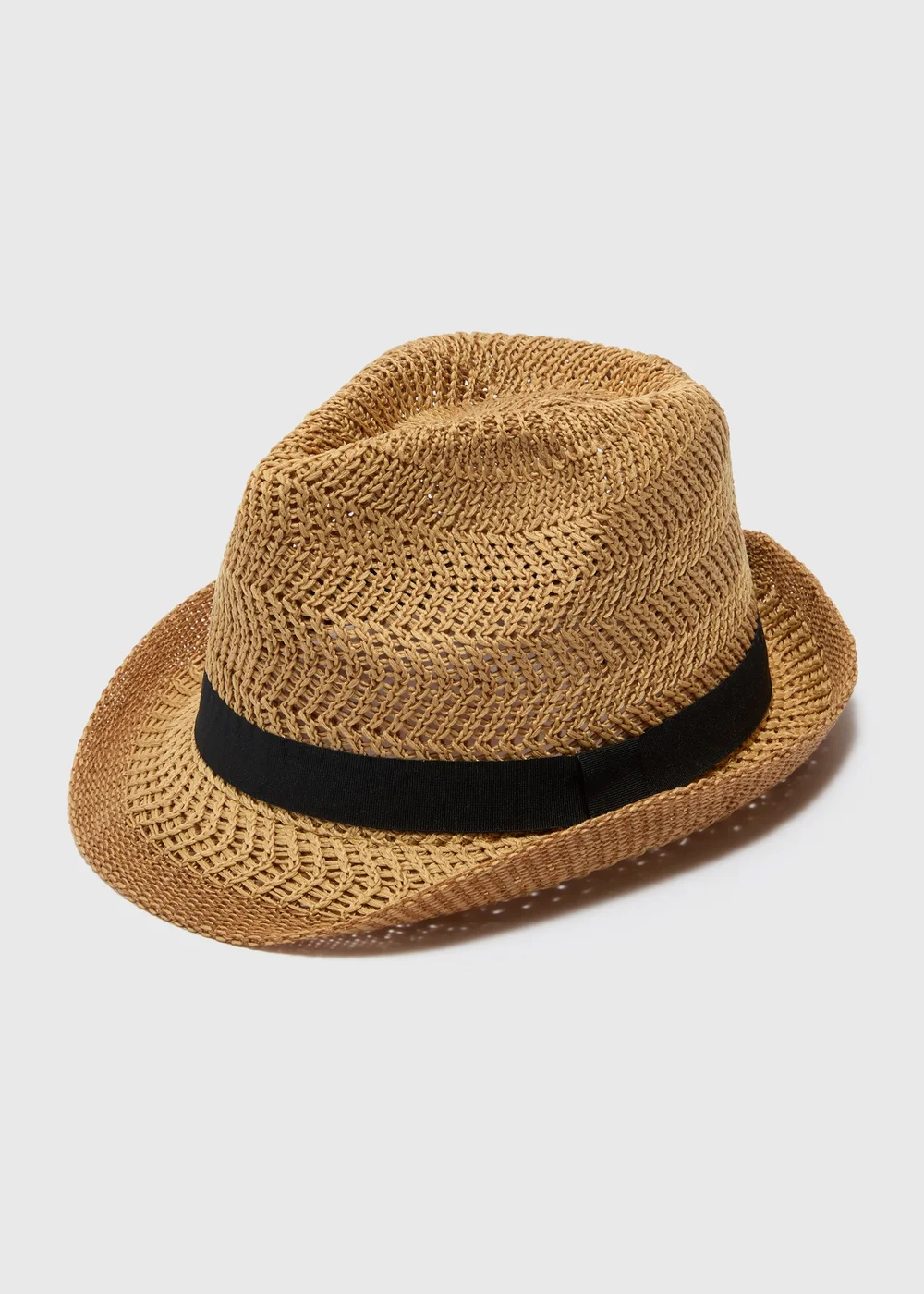 Brown Plait Yarn Trilby Hat - Small/Medium Image 1