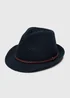 Navy Textured Trilby Hat - S/M Image 1
