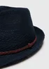 Navy Textured Trilby Hat - S/M Image 2