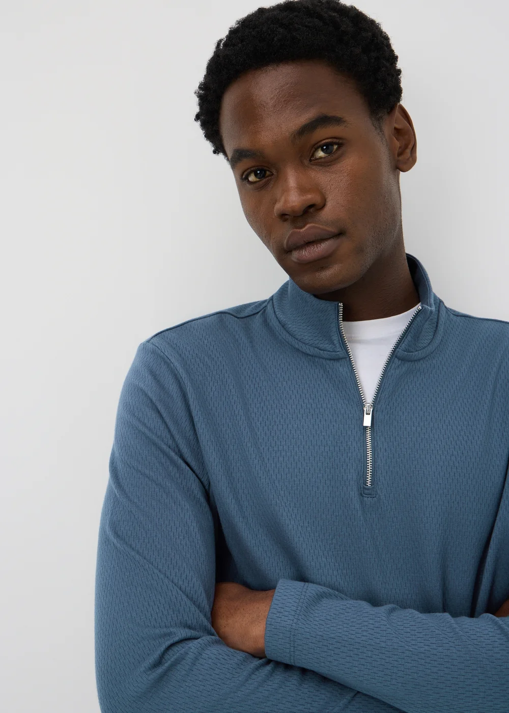 Blue Airtex Co Ord Half Zip Top - 3XL Image 3