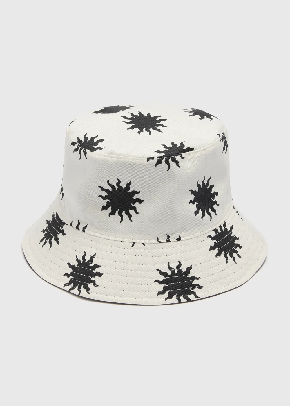 Ecru Sun Print Reversible Bucket Hat - S/M Image 1
