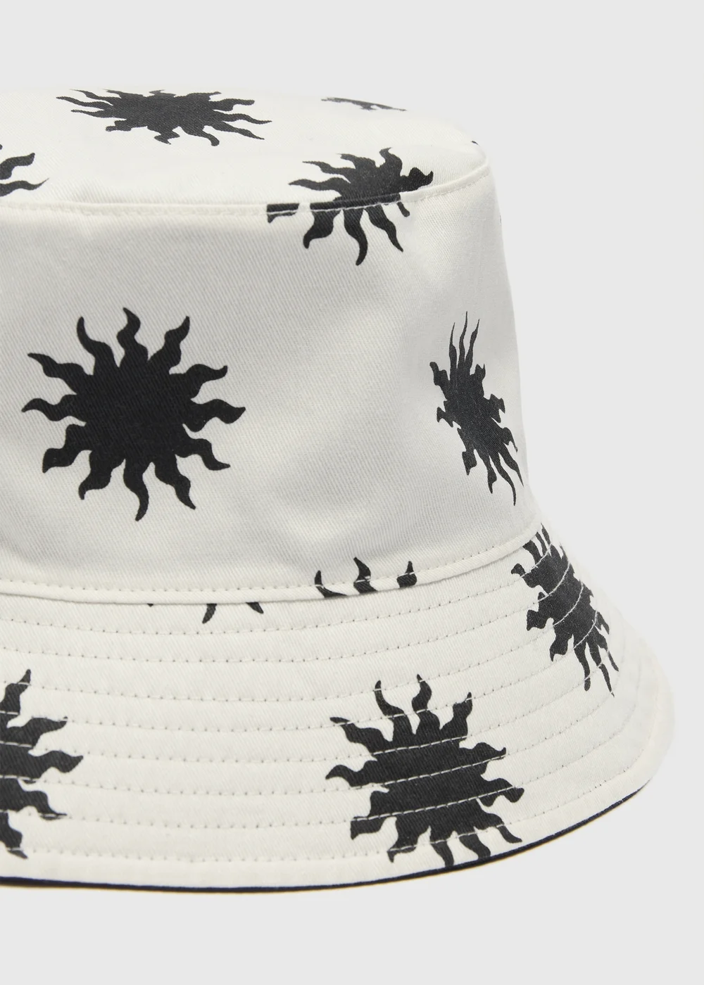 Ecru Sun Print Reversible Bucket Hat - S/M Image 2