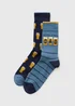 2 Pack Blue Beer Socks - 6-8.5 Image 1