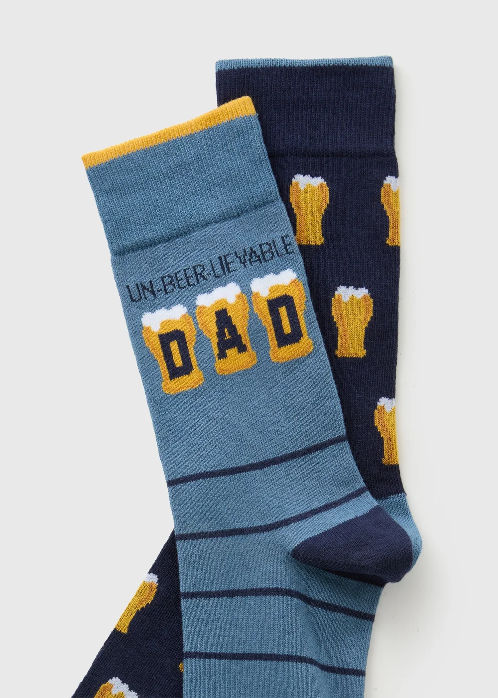 2 Pack Blue Beer Socks - 6-8.5 Image 2