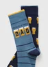 2 Pack Blue Beer Socks - 6-8.5 Image 2