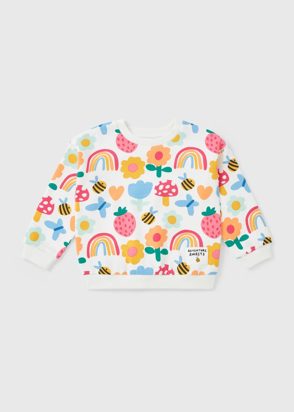 Girls Multicolour Rainbow Print Sweatshirt (1-7yrs) - 1-1.5 Yrs Image 1