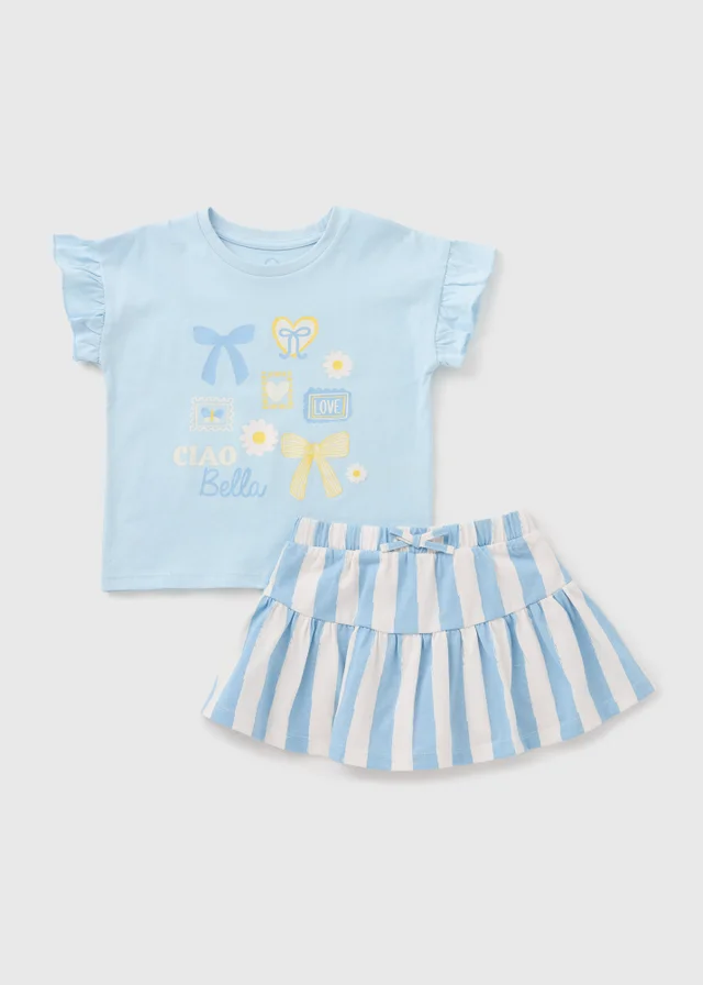 Girls Blue Ciao Bella Top & Skort Set (1-7yrs)