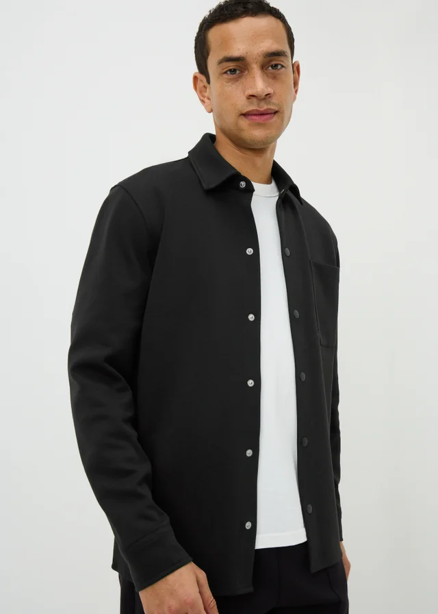 Black Interlock Co Ord Shacket