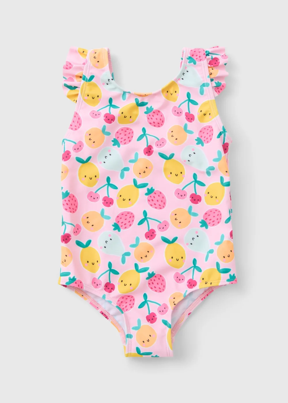 Girls Pink Fruit Swimming Costume (1-7yrs) - 1-1.5 Yrs Image 1
