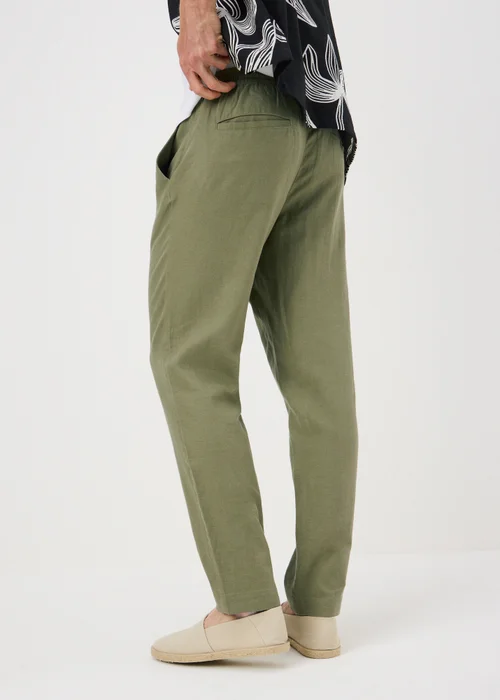 Sage Linen Blend Straight Fit Chinos - 30 R Image 2
