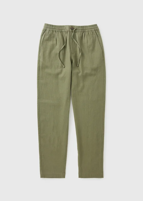 Sage Linen Blend Straight Fit Chinos - 30 R Image 4