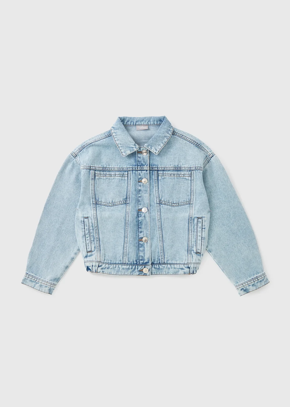 Girls Mid Wash Denim Jacket (7-15yrs) - 7 Yrs Image 1