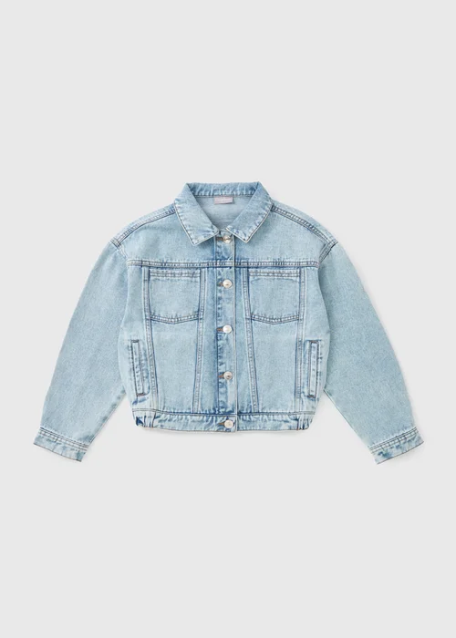 Girls Mid Wash Denim Jacket (7-15yrs) - 7 Yrs Image 1
